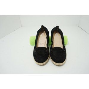 Amalfi Rangoni Cielo Balck Suede Cushioned Slip On Flat Boat Shoe US 7.5 Italy